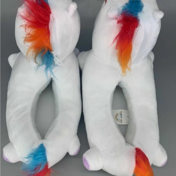 Unicorn Slippers Light up Kids Plush White Slippers One Size approx (3 -… - Picture 2 of 7